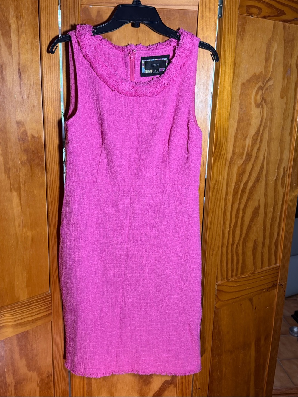 J. Crew Sleeveless Pink Textured Shift Dress| Sz 8|Barbie,Old Money,Preppy